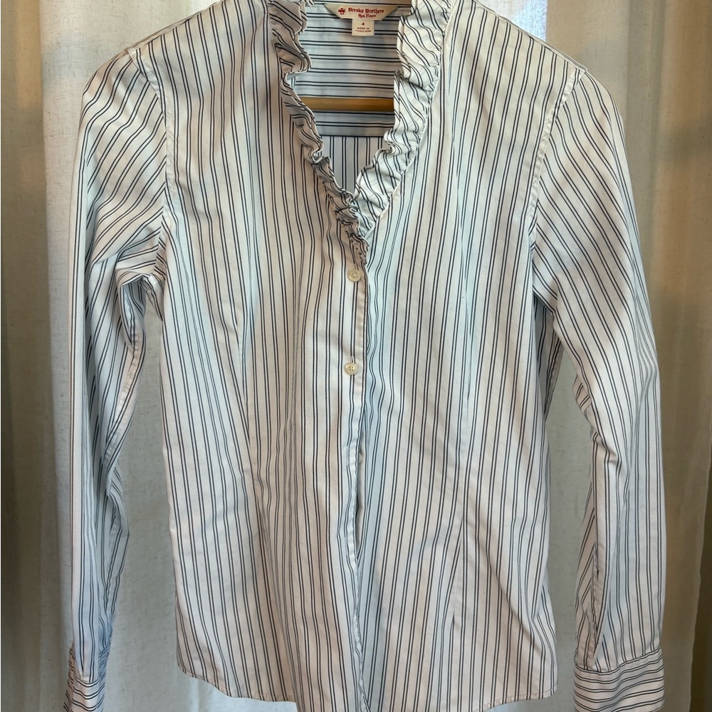 Brooks Brothers Navy Striped Blouse